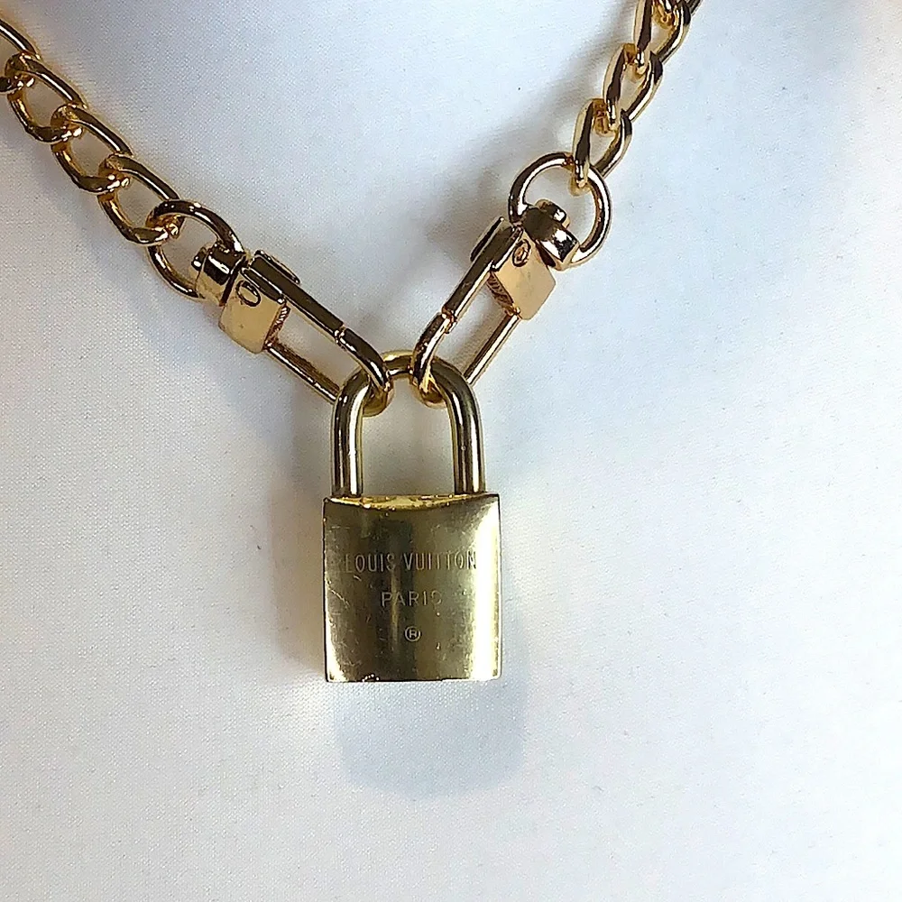 Non-Branded Gold Tone Chain Necklace For LV Lock Key 8” 16” 18” 23” 32” 42” 47” - Picture 15 of 16